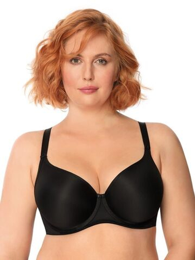 Бюстгальтер Anna с гладкой гибридной чашкой plus size (Размер: 90G) (Цвет: черный)
