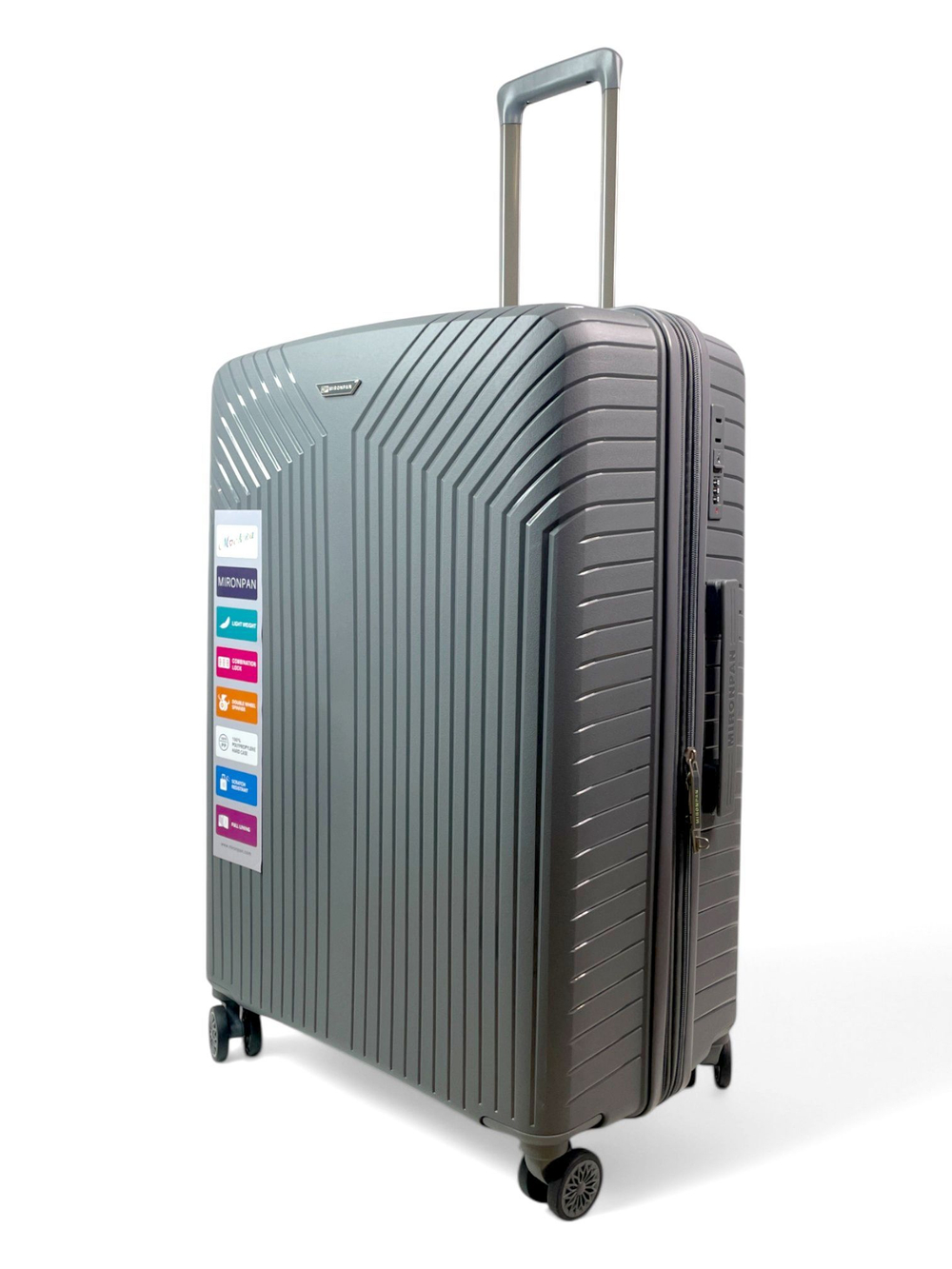 Большой чемодан Mironpan 11272, Темно-серый, XL