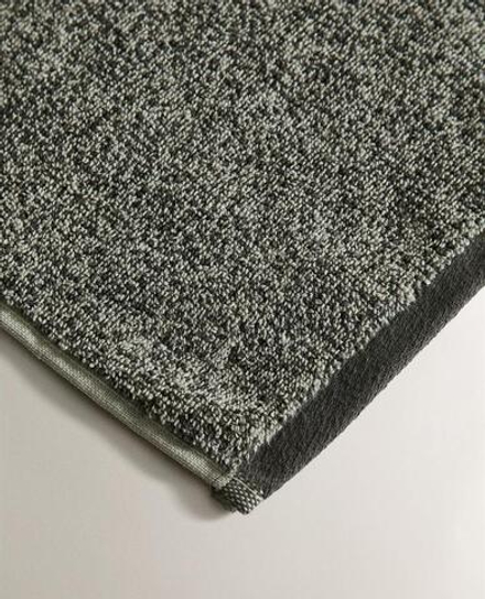 ZARA HOME ПОЛОТЕНЦЕ С МЕЛАНЖЕВЫМ УЗОРОМ, ЗЕЛЕНЫЙ