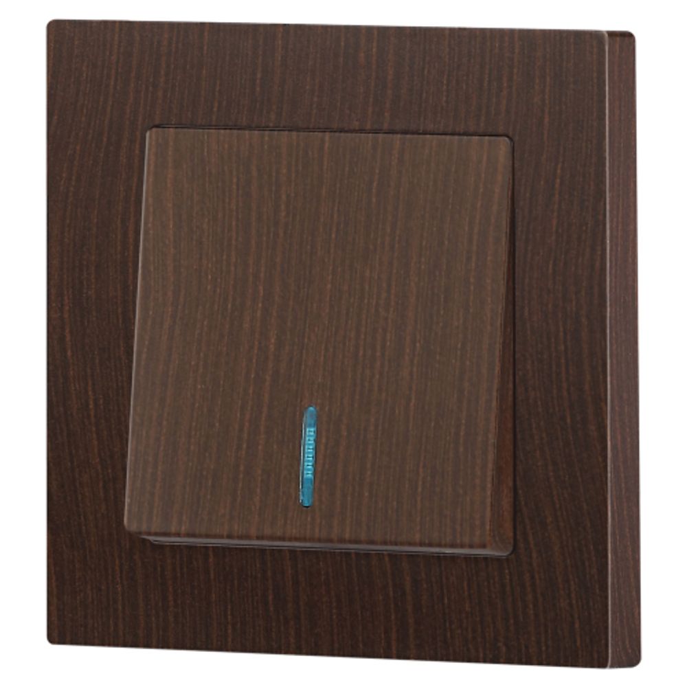 Выключатель Intro Accent 6-102-10 с подсветкой, 10А-250В, IP20, СУ, AL/CU, венге