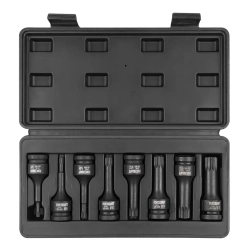 Набор головок-бит SPLINE ударных 8пр.,1/2''(M5, M6, M8, M10, M12, M14, M16, M18), в кейсе FORCEKRAFT FK-40811MPB
