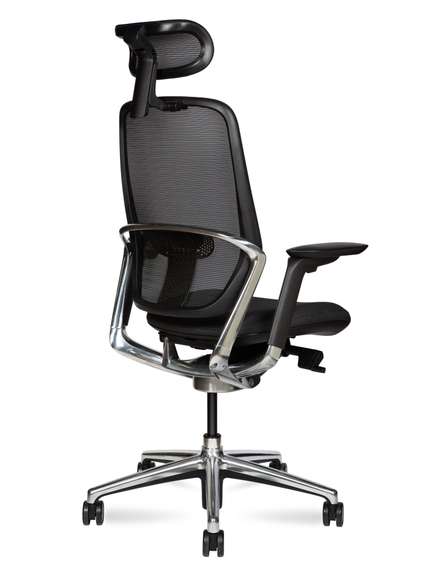 Кресло офисное Норден / Герц / Hertz / черная сетка / черный пластик / база алюминий