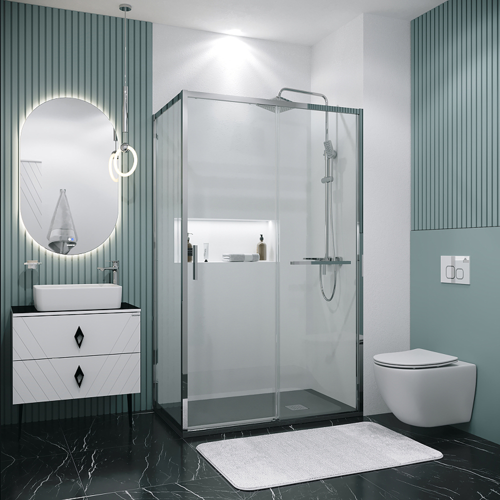 Душевой уголок Grossman Style 100х70 120.K33.05.1070.10.00 профиль Хром стекло прозрачное
