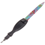 Пилка для ногтей металлическая с триммером «Эстетика», цвет ручки микс матовый, цвет пилки микс,13,5см