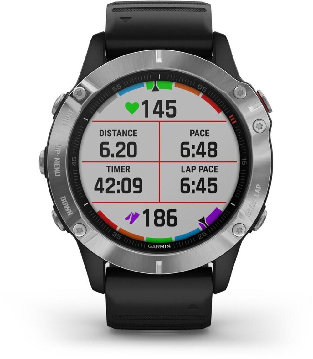 Умные часы Garmin Fenix 6, серебристый/черный