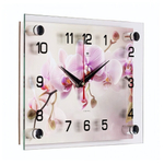 2026-047 Часы настенные "Орхидея на бежевом" Рубин