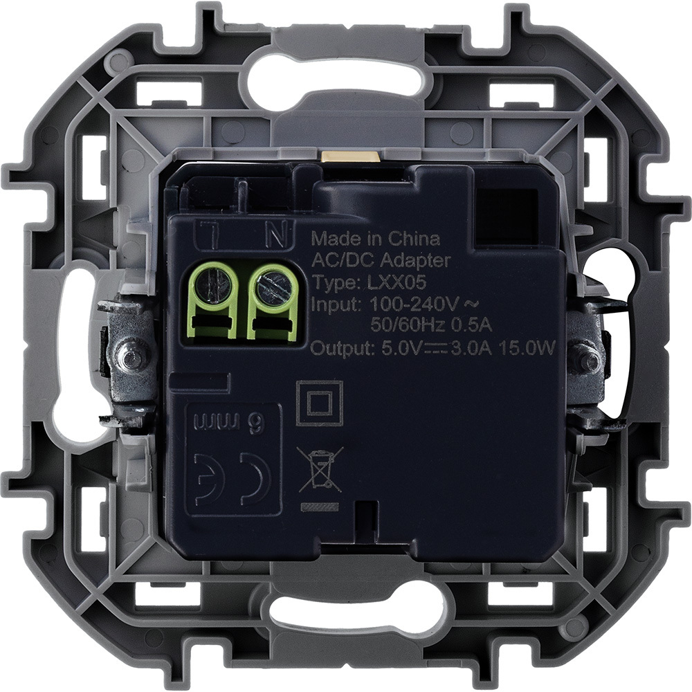 Розетка USB тип А+С 3000мА 5В - слоновая кость Inspiria Legrand