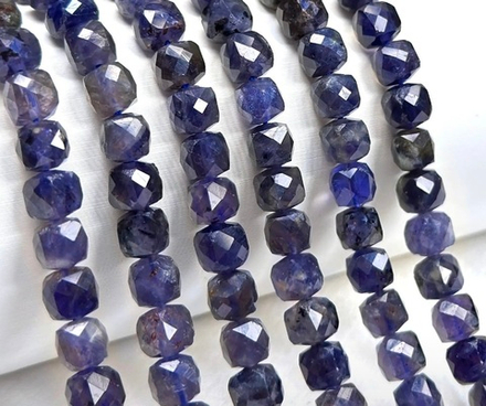 Иолит (кордиерит) природный, куб, огранка, 6.5 мм