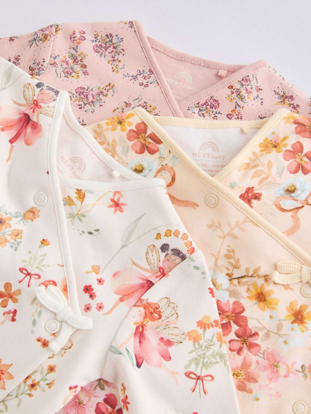 Комбинезон / Cлип для малышей Next N77-672, 3 шт., Розовый, Кремовый