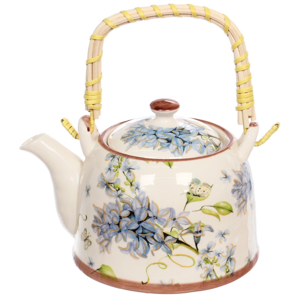 Чайник заварочный керамический 700мл с ситом «Сирень»