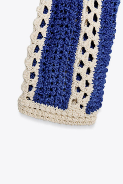 ZARA УКОРОЧЕННЫЙ СВИТЕР ИЗ КРУЖЕВА КРОШЕ, РАЗНОЦВЕТНЫЙ