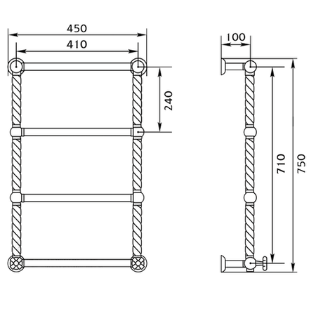 Полотенцесушитель Migliore Edera электрический 75x45, хром ML.EDR-EL.100.CR