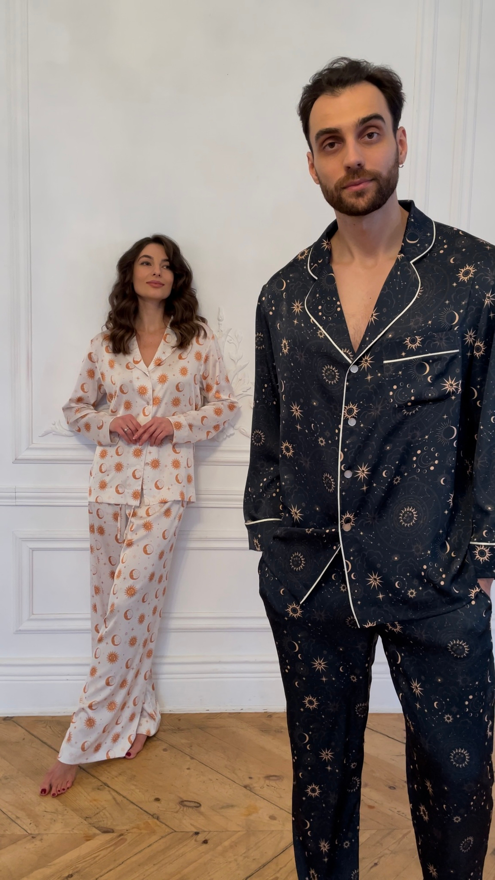 Шелковый мужской костюм с созвездиями без канта 56 - 58 размер