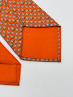 Галстук оранжевый с пингвинами Hermes