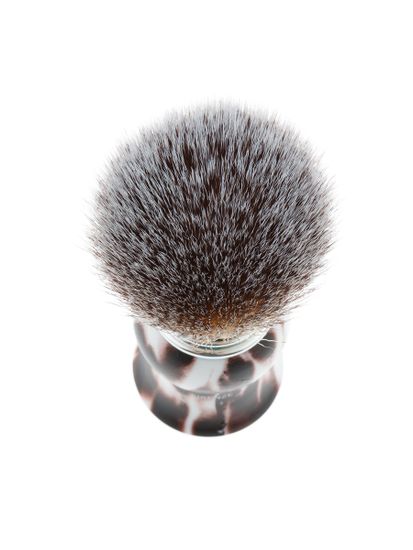 Помазок для бритья IL Ceppo, пластик, синтетический ворс, рукоять - бело-коричневый матовый цвет