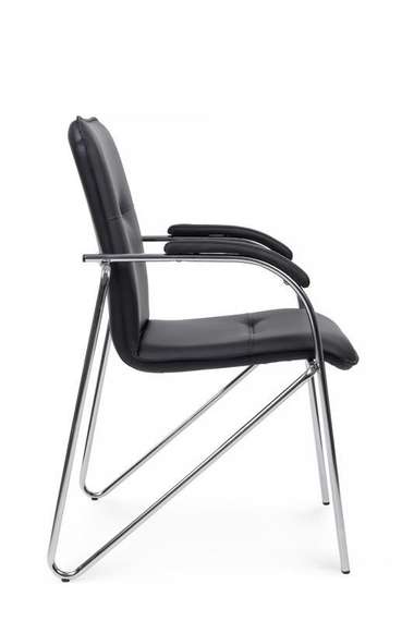 Стул Самба с мягкими подлокотниками SMB-01H Хром гальв. Черный