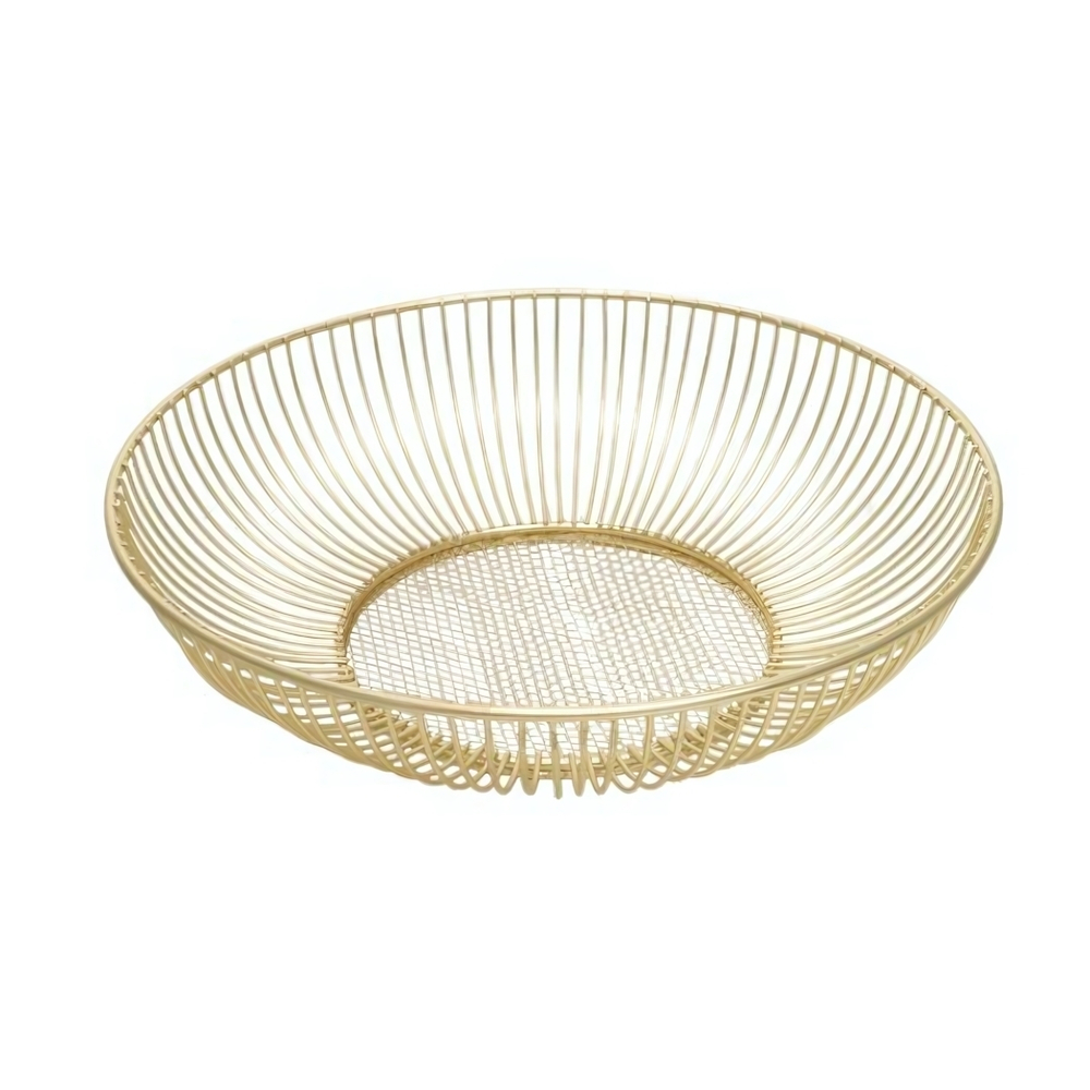 Корзина для фруктов H=80мм D=285мм металл, цвет матовое золото