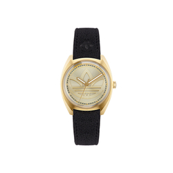 Adidas Originals Wrist Watch Quartz Movement Leather Strap Gold Dial Unisex