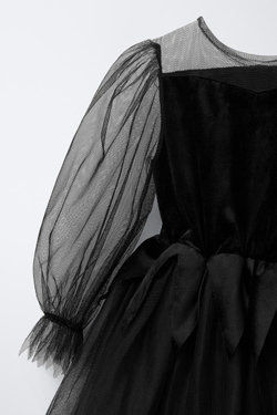 ZARA ПЛАТЬЕ ДЛЯ КОСТЮМА ВЕДЬМЫ, ЧЕРНЫЙ