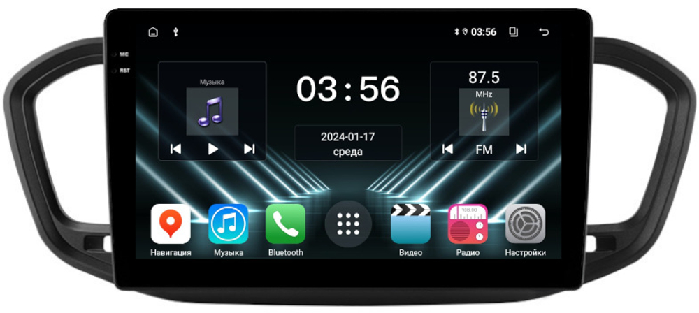 Магнитола для Lada Vesta NG 2023+ (ШГУ) - FarCar DX10-7289B10 монитор 10.36" IPS на Android 13, 4+64Гб, CarPlay