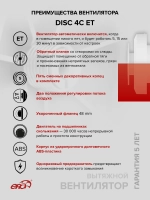 Вентилятор накладной DISC D100 обр.клапан ET ERA
