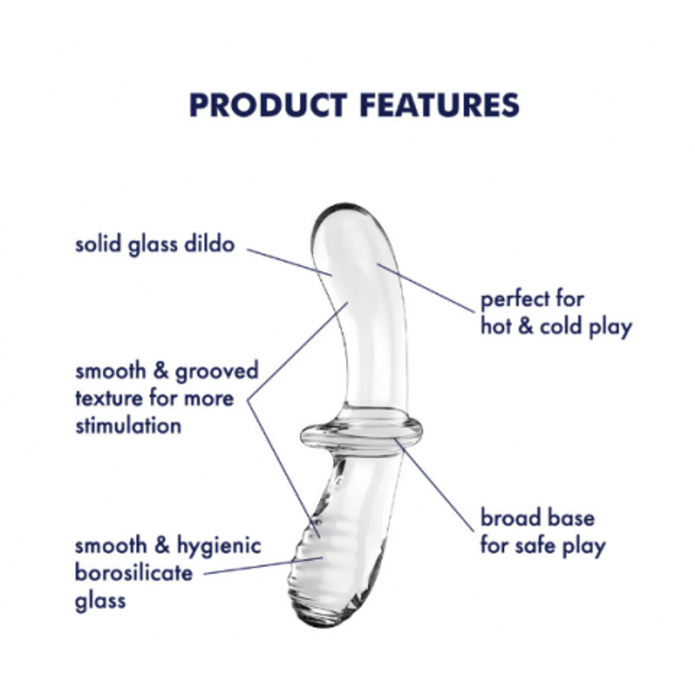 Стеклянный фаллоимитатор Satisfyer Double Crystal (20×5,5 см) прозрачный