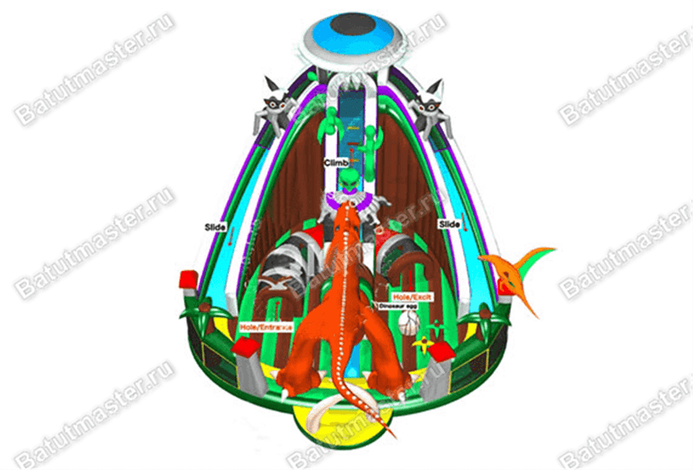 Надувная горка "Динозавр с Марса"