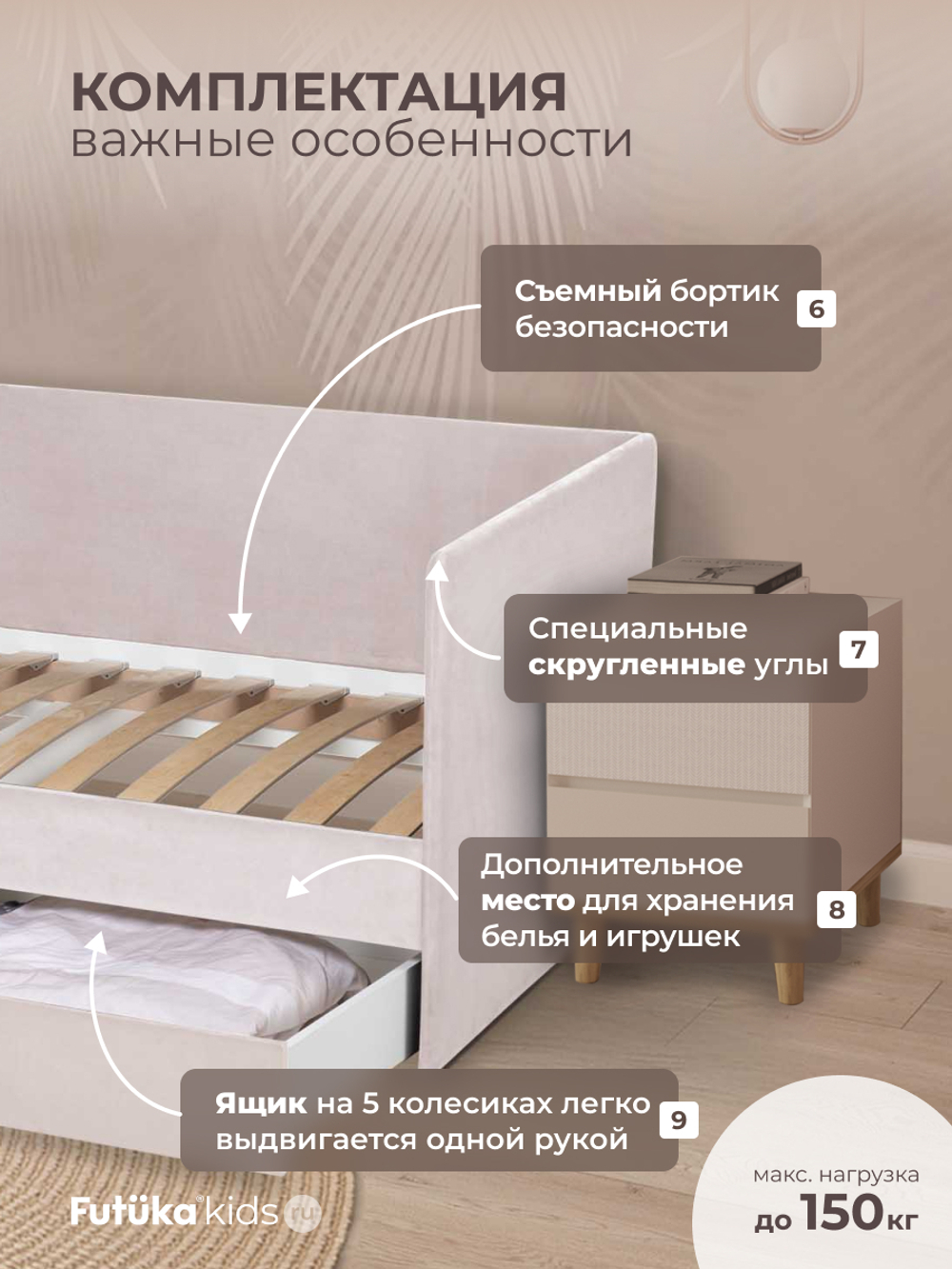 Диван - кровать Simple 180х90 см ткань Микровелюр