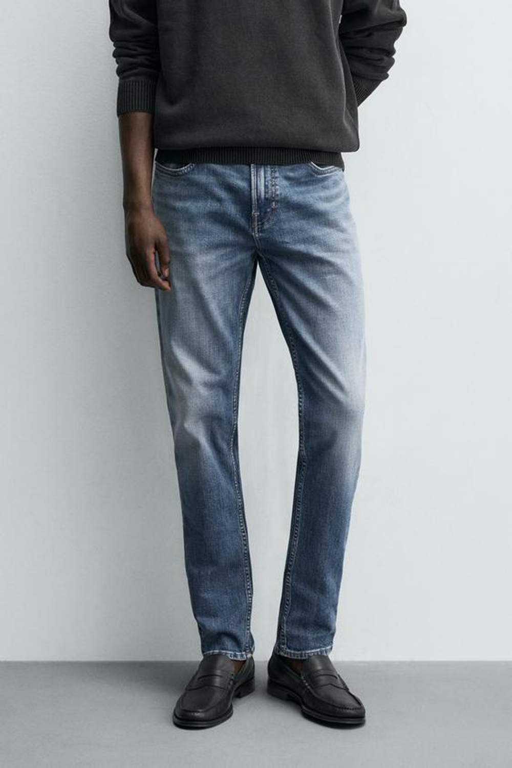 ZARA БАЗОВЫЕ ДЖИНСЫ SLIM FIT, СИНИЙ