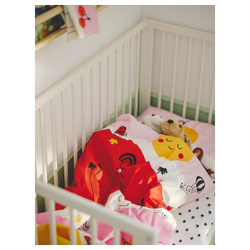 IKEA GRÖNFINK  (ИКЕА ГРÖНФИНК)  -  Детская простыня, белый/деревянный рисунок, 60x120 см
