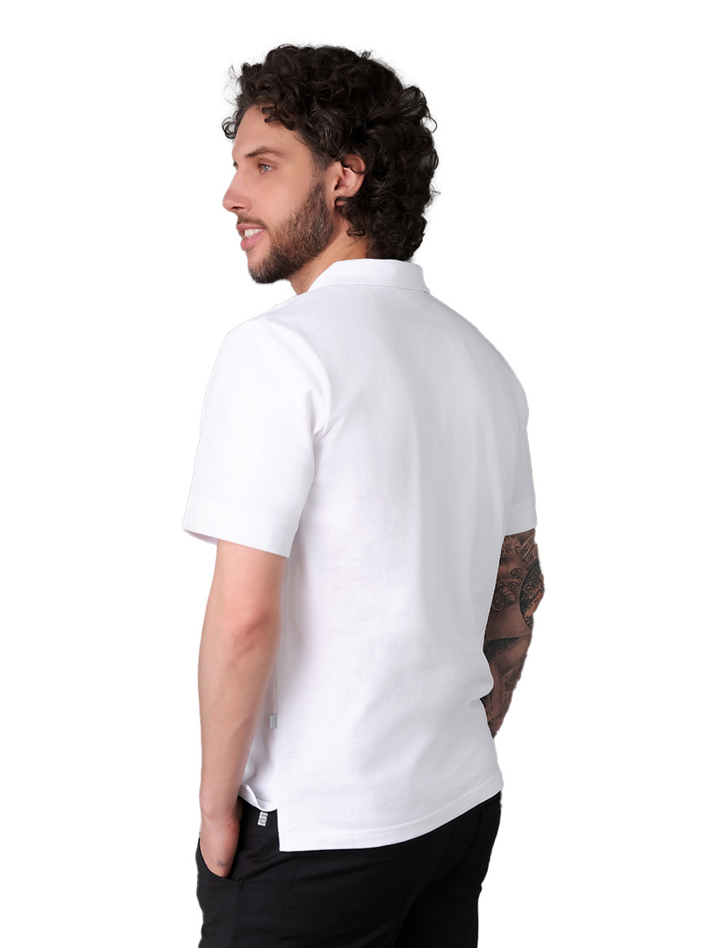 Поло медицинское мужское Тезис TZ550 на пуговицах, белый, 46