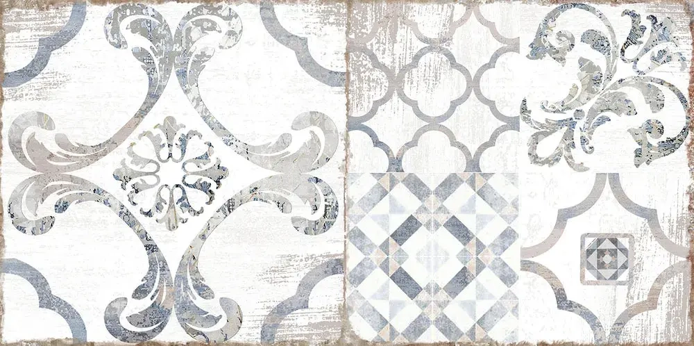 Настенная плитка ALMA Ceramica TWU09PSR014 Venezia 50x24.9 голубой / белая матовая пэчворк