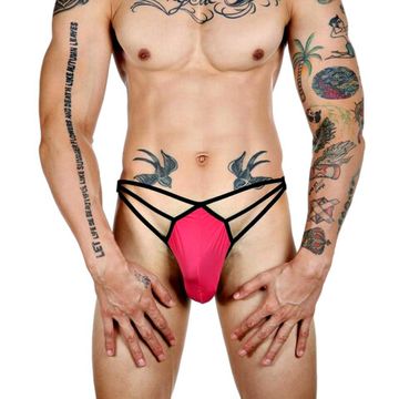 Мужские трусы стринги розовые Romeo Rossi RR1022-22