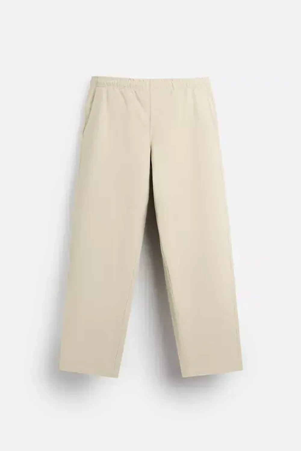 ZARA БРЮКИ-ДЖОГГЕРЫ STRAIGHT FIT, БЕЖЕВЫЙ