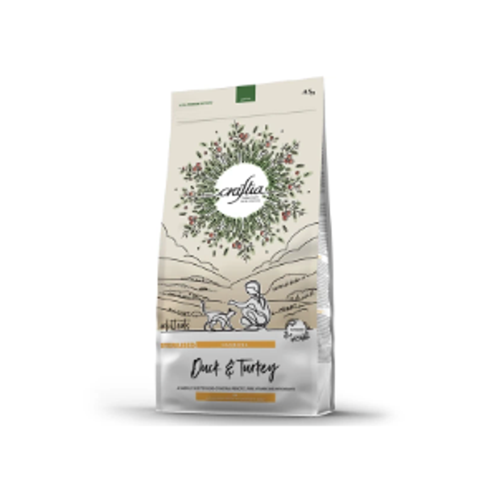 Сухой корм CRAFTIA HARMONA для стерилизованных кошек из утки и индейки 4,5 кг