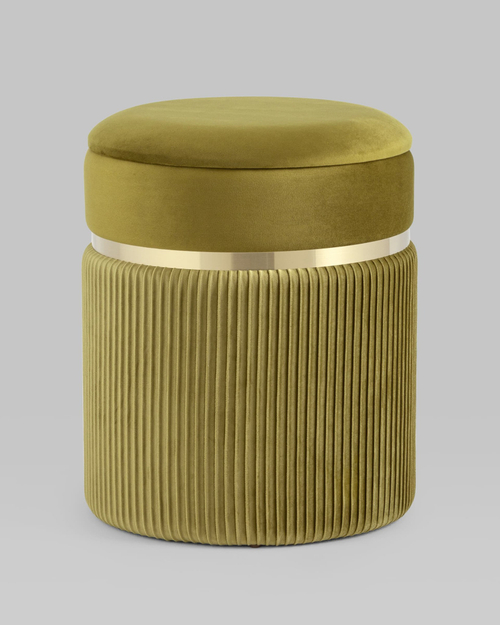 Пуф Миранда с ящиком велюр оливковый