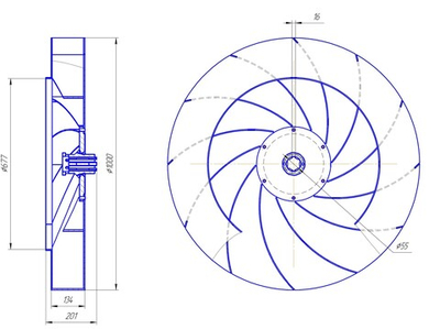Рабочее колесо дымососа ДН-10