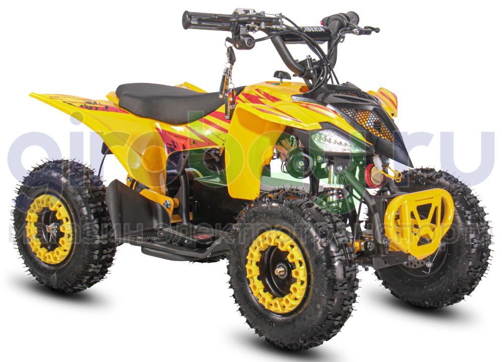 Детский электроквадроцикл WHITE SIBERIA SNEG LETO R 1000W - Желтый фото фото №5