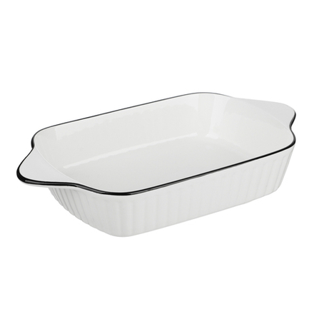 MILLIMI Соло Форма для запекания и сервировки прямоугольная, 800мл, 26,5х14х5см, фарфор