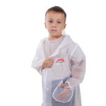 Дождевик с капюшоном, белый, размер S D-4879