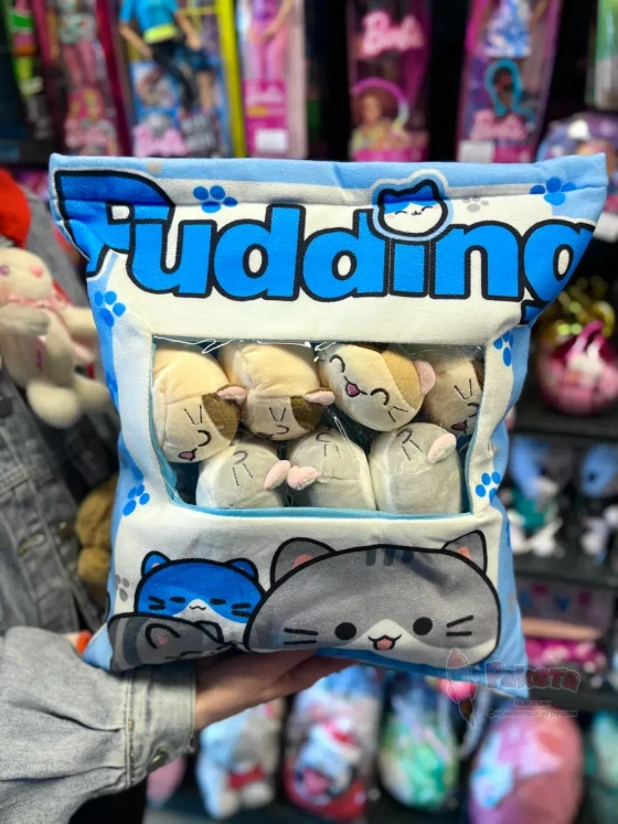 Мягкая игрушка подушка Pudding Пудинг 8 котиков пушин