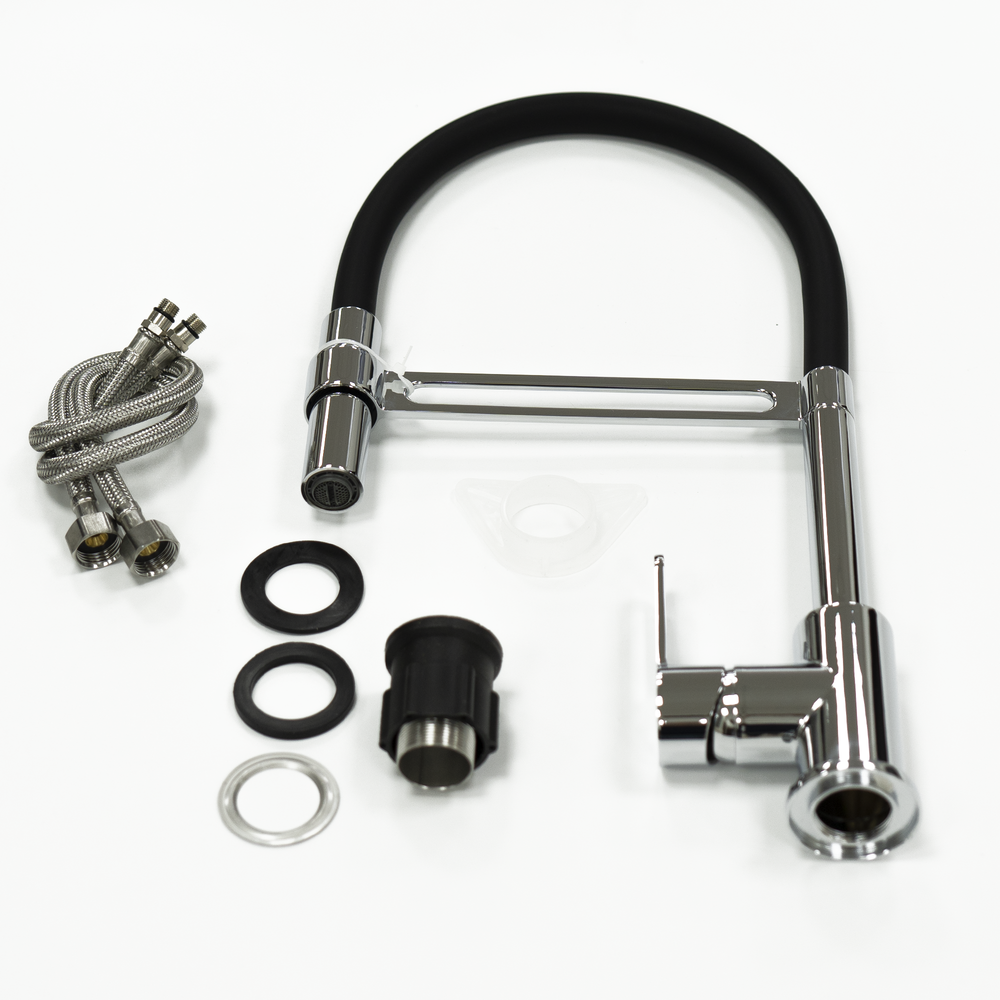 СМЕСИТЕЛЬ ДЛЯ КУХНИ С ГИБКИМ ИЗЛИВОМ ХРОМ LM6006C СОУЛ