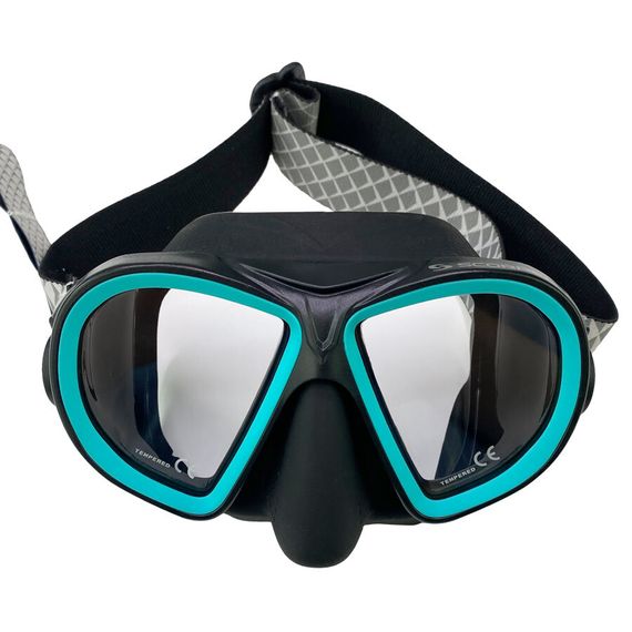 Маска Scorpena M3 с двумя ремешками черно-зеленая