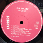 F.R. David / Words (LP)