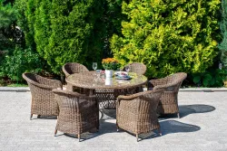 "Эспрессо–150 R" обеденная группа плетеная, цвет коричневый