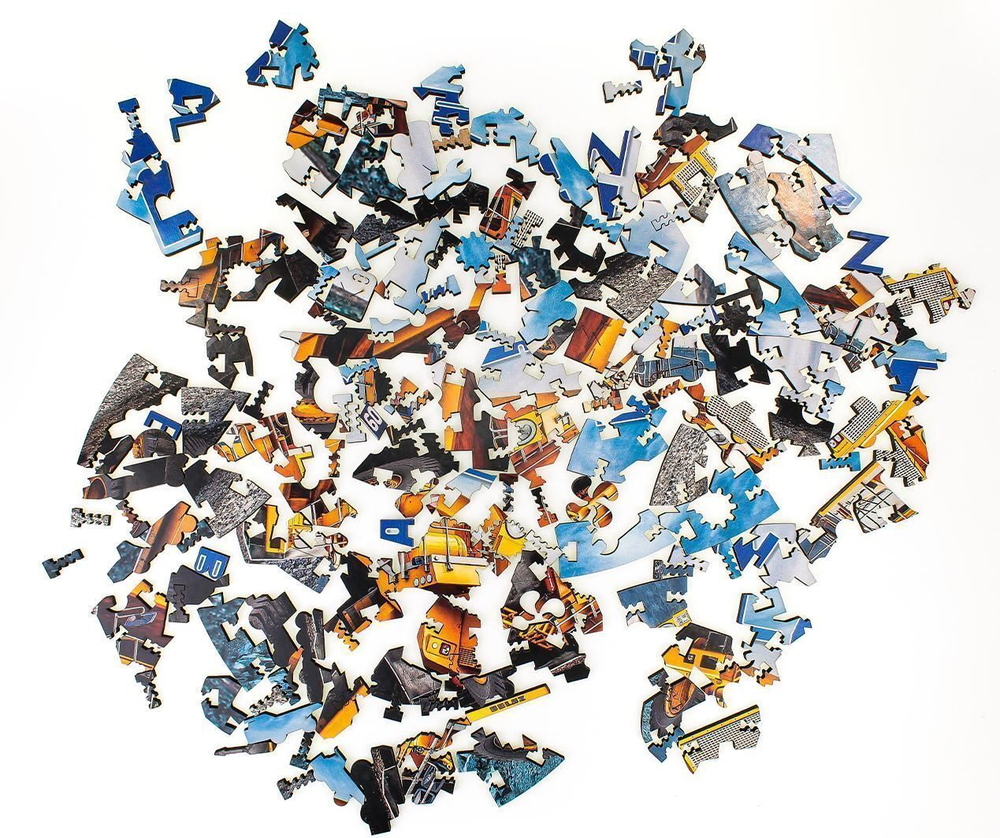 Деревянный пазл, фигурный для детей и взрослых EWA Автомобиль BELAZ 75601 28x28 см