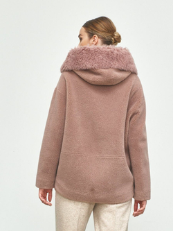 Куртка чебурашка из люкс эко - меха, сереневая, SilverFox