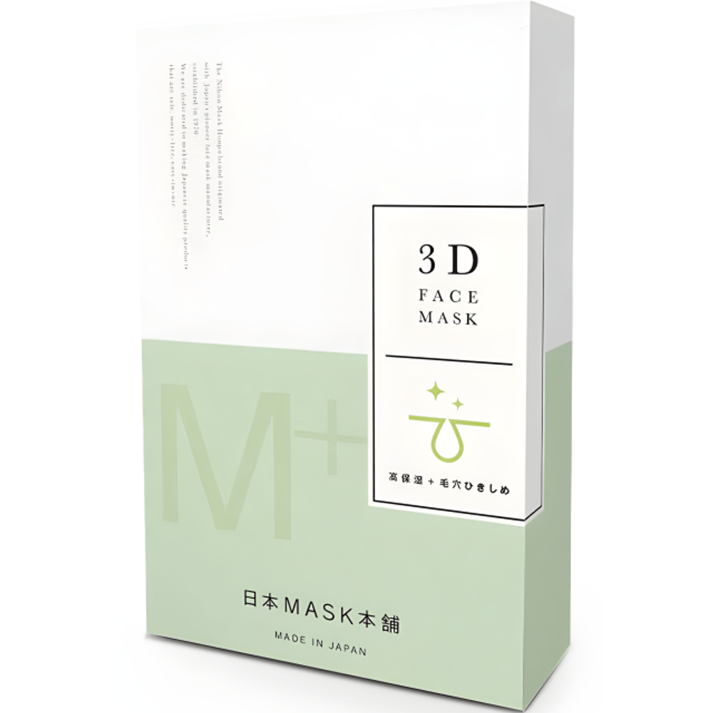 Nihon Маска Глубокое увлажнение + Сужение пор- 3D FACE MASK Deep moisturizing + pore-tightening(1*5шт)