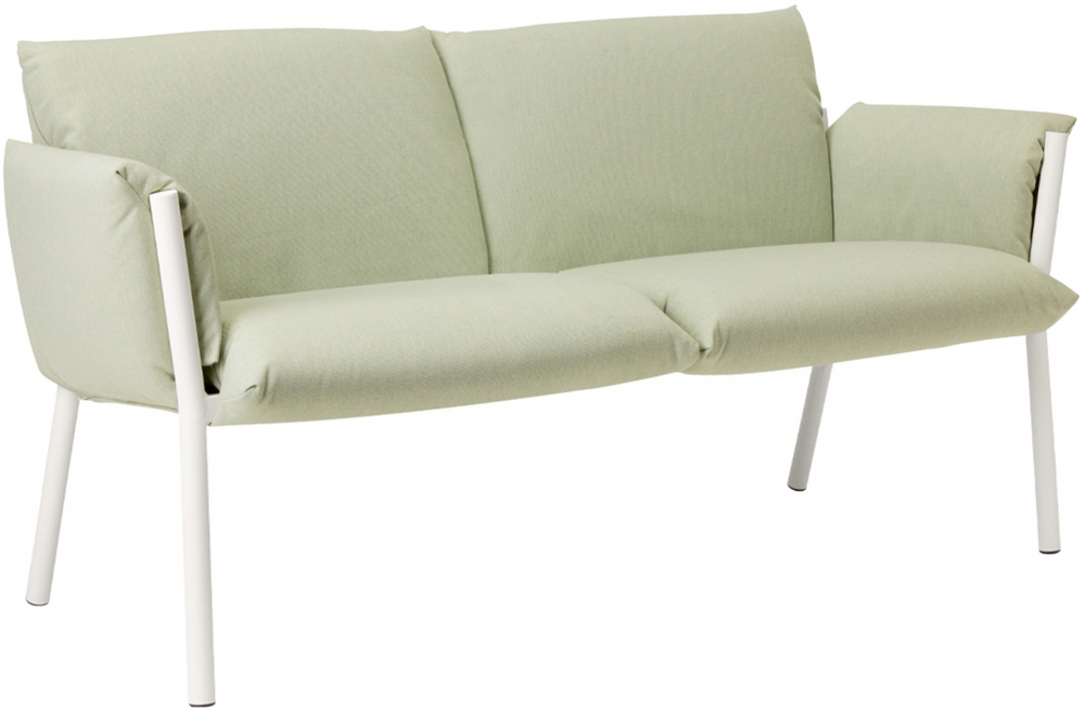 Диван плетеный с подушками Scab Design Brezza, лен, светло-зеленый