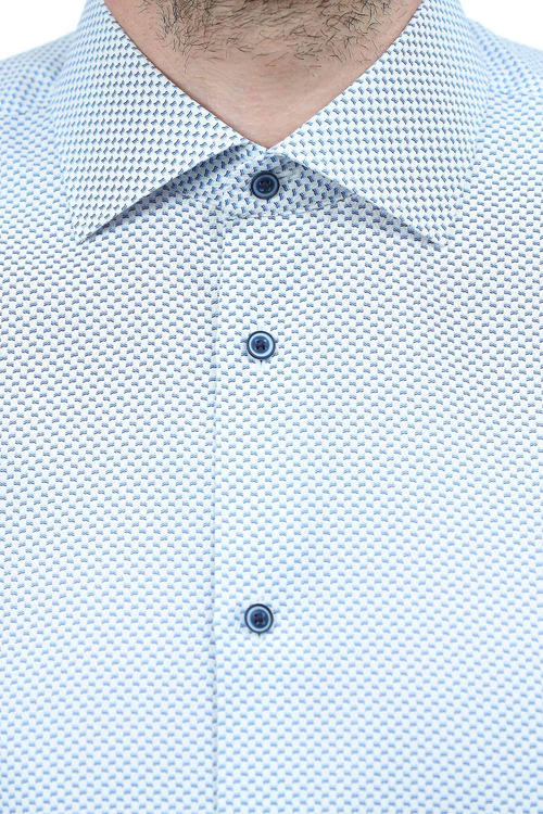 Сорочка мужская VESTER длинный рукав, цвет голубой, хлопок/пэ